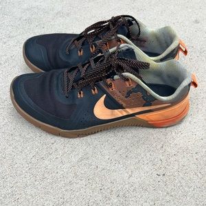 Nike CrossFit black, orange, and camo sneaker